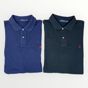 Polo Ralph Lauren Mens 2XLT Bundle Golf Polo Shirt Short Sleeve Blue/Black Tall